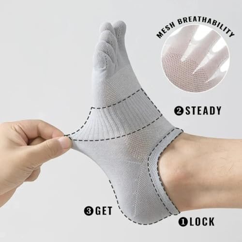 Chaussettes courtes homme anti ampoule coton maille pour running - 4