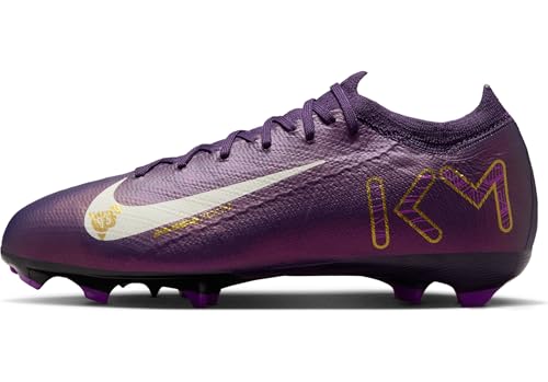 Nike Jr. Mercurial Vapor 16 Pro Kylian Mbappe Big Kids' FG Low-Top Soccer Cleats (HF5450-500, Grand Purple/Pale Ivory) Size 5