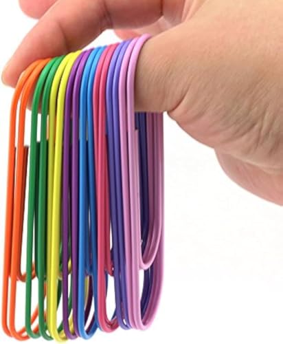40-Pack 4 Inches Mega Large Paper Clips - 8 Colors Per Color 5pcs 100mm Cute Paper Needle Multicolor Bookmark,Office Supply Accessories (8 Colors/40pcs)