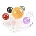 Produktbild mikini qixing Array Sieben Stern Gruppe natur geschnitzt 7 Chakra Steine Kristall Kugeln Kugel Figur Statue mit Kristall Glas Ständer 7 Chakra Stones Ball