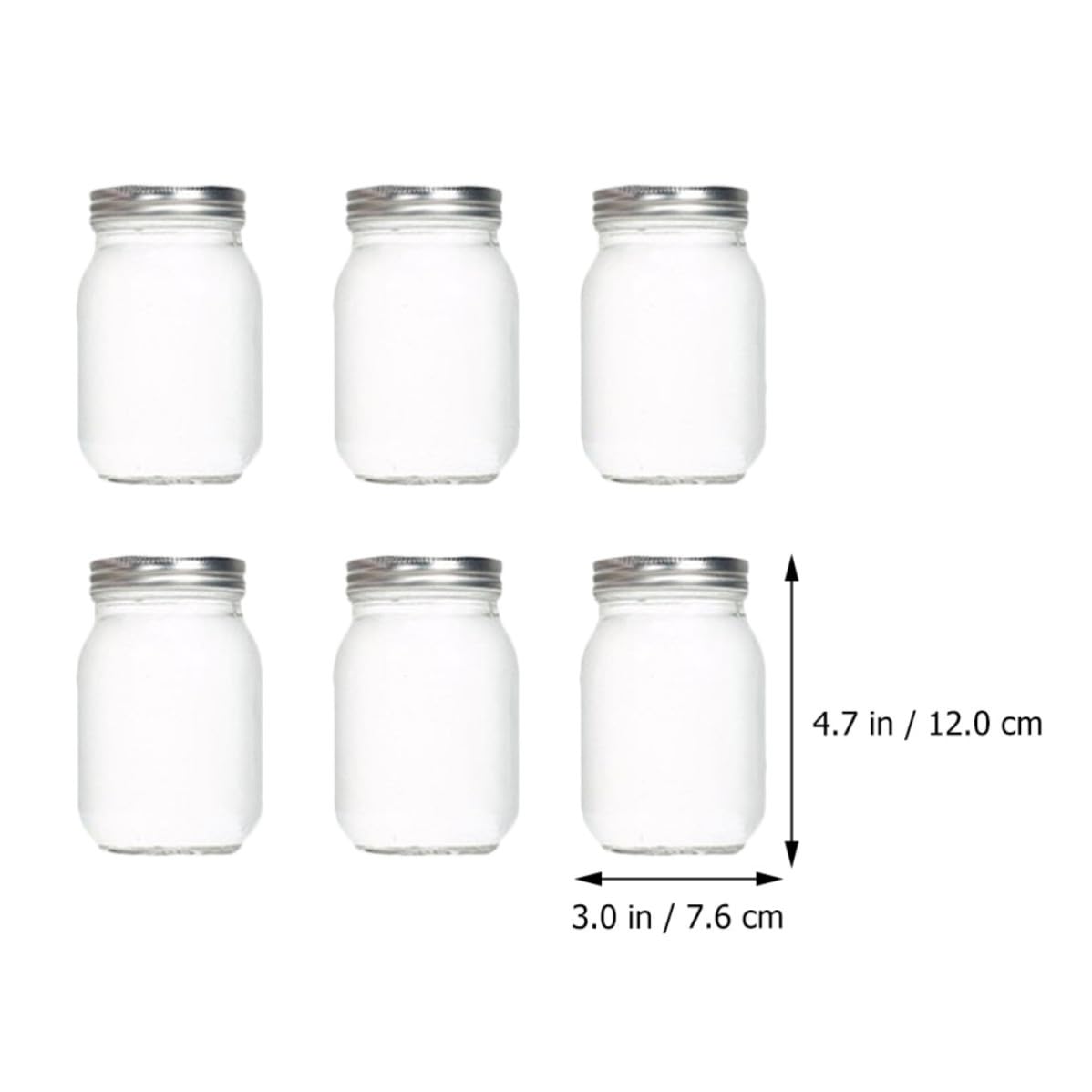 GANAZONO 6 Piezas Frasco Hermético Redondo de Vidrio 380ml Tapa para Cocina