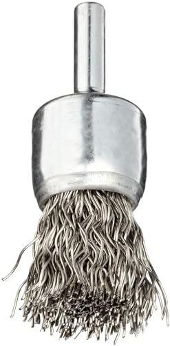 Image of Weiler 10020 3 /4 inch Crimped Wire End Brush, .020 inch Stainless Steel Fill, Made in The USA (Pack of 10)