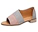 Minetom Romaines Sandals Plates Femmes Vintage Plage Plat Bout Ouvert Respirant Été Mode Plage Vacances Pantoufles Poisson Bouche Chaussures Rose 43 EU