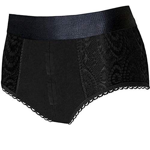 RODEOH High Rise O-Ring Black Panty | Full-Coverage, 2 O-Rings | Double Banded Firm Support | Gender Neutral,(3X)