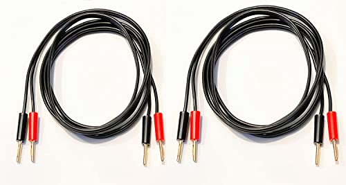 QED Profile 79 Strand Black Speaker Cable 5 Metre Pair, Two Cables Terminated With Gold Plated 4mm Banana Plugs On All Ends 8 Plugs In Total