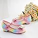 Walofou Flower Girls Iridescent Girl Shoe Princess Shoes Girls' Flat for Toddler/Little Kid Girls' Shoes/Big Kid (2806 Iridescent 12)