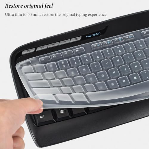Image of iFyx Keyboard Cover Skin for Logitech MK320 K330 MK335 YR002 /Y-R0009 Keyboard Cover Ultra Thin Protective Skin (Transparent)