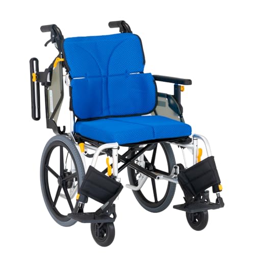ネクストコア2 アジャスト 介助式 車椅子 NEXT2-61B ノーパンクタイヤ モジュールタイプ 重量14.3kg 16インチ 松永製作所 (M-15 ブルー, 座幅40p)