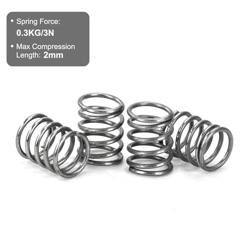 GUNGY Druckfeder Edelstahl Feder Druckfedern 5mm Drahtdurchmesser 0,4mm Außendurchmesser 4mm Länge 5mm Maximale Federkraft 0,3kg 20 Stück