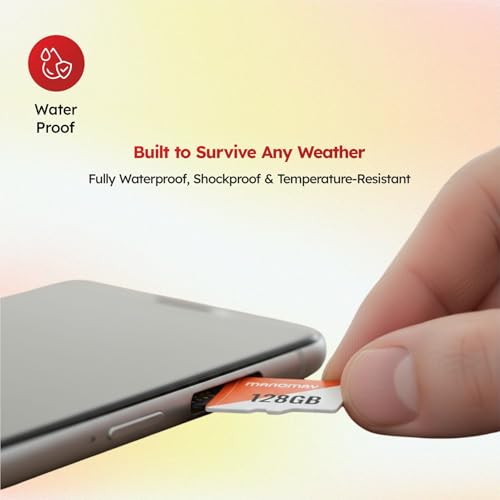 Image of Manomay 128 GB Micro Memory Card, High Speed Storage Card for Smartphones, Tablets, Cameras (128, GB)