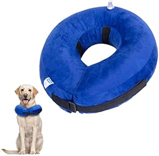 Nobleza Inflatable Dog Collar Dog Recovery Collar Inflatable Pet Protection Cover Collar Dog Neck Collar After Surgery Adjustable Pet Recovery Collar Dog Cone Collar for Small Dog and Cat, Blue