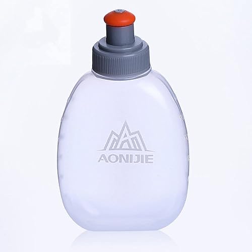 Miniatura 9 de AONIJIE 2 botellas de agua plegables deportivas sin BPA + 2 tapas de popotes de repuesto  Hervidor de agua de TPU para refrescos, botella plegable