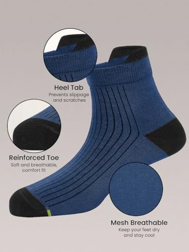Image of Freecultr Ankle Socks | Breathable Bamboo Fibre | Odour Resistant | Thermo Regulated | Moisture Wicking | Anti-Slip Y-Heel | Soft & Comfortable Assorted Combos