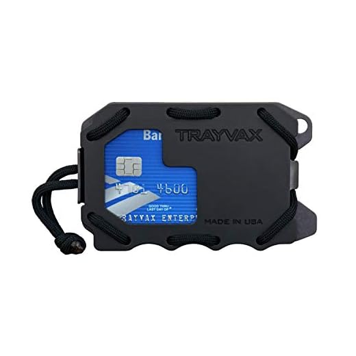 Trayvax Original 2.0 Slim Metal Wallet For Men - RFID Blocking Front-Pocket Profile - Aluminum Multi-Functional Tactical Design Securely Holds Credit Cards Plus Spring Tension Money Clip (Black)