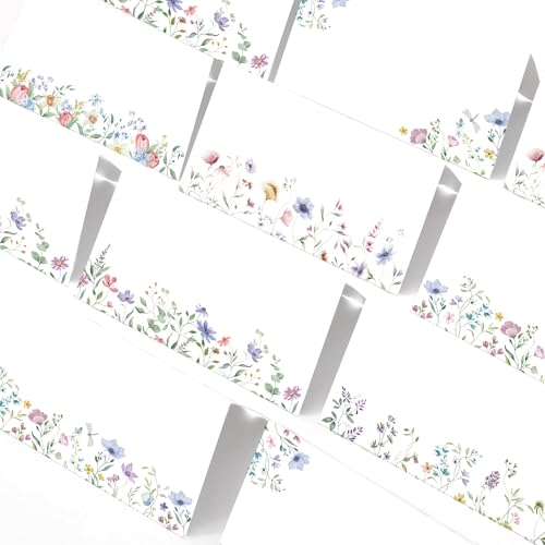 120pcs Wildflower Table Place Cards Tent Card Name Place Cards 2 x 3.5 Inches-Table Setting Name Card for Birthday Party Baby Shower Wedding