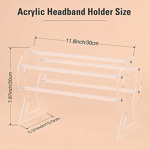 Suneerplay Headband Holder, Clear Headband Organizer, Acrylic Hair Hoop Display Stand, Hairband Rack Holder, Headband Storage Holder for Women and Girls by Suneerplay - Image 3