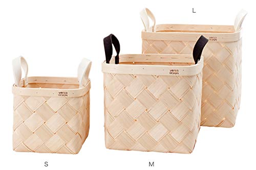 VERSO DESIGN フィンランド 白樺 バスケット レザーハンドル Amazon.co.jp: Verso Design 白樺のバスケット Sサイズ レザーハンドル