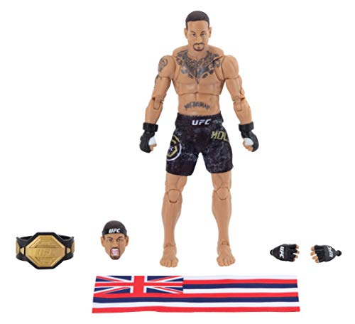 UFC Ultimate Series Limited Edition Max Holloway 6 Inch Collector Action Figure - Includes Alternate Head and Gloved Hands Fight Shorts Belt and Hawaiian Flag Accessory