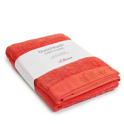 s.Oliver Duschtuch 70x140 cm - 100% Baumwolle, 600 g/m², weich & saugstark, Badetuch rot