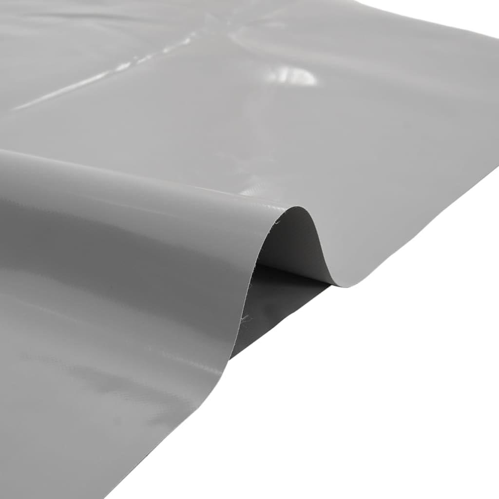 Telone di copertura, grigio, 6 x 8 m, 650 g/m², in tela con rivestimento in PVC, antistrappo, impermeabile, resistente ai raggi UV, versatile, per mobili da giardino, auto, barca, rimorchio