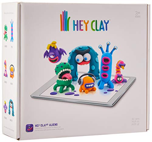 modeling clay animals - HEY CLAY Animals - Colorful Kids Modeling Air-Dry Clay, 18 Cans with Fun Interactive App