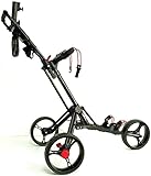 Carro de Golf Carro de Golf Plegable de 3 Ruedas Carro de Golf Manual de Empuje/tracción con Soporte para Paraguas, Tarjeta de puntuación y Soporte para Bebidas Carro de Golf de al