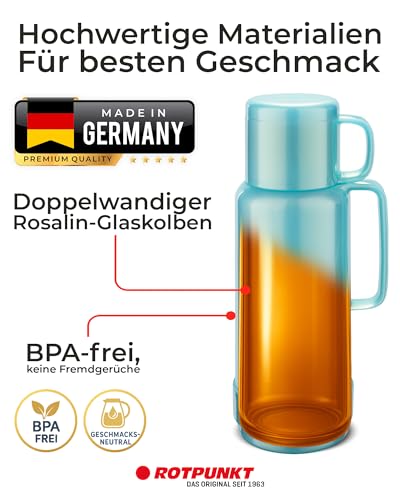 ROTPUNKT Isolierflasche 0,25 L mit integriertem Becher - Hochwertige Isolierkanne Made in Germany I Bis zu 24 h heiß & 36 h kalt (Andreas… – Ansicht 4