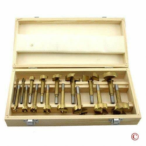 for 16 PC Titanium Forstner Bit Wood Drilling Bit Set Drill Flat Bottom