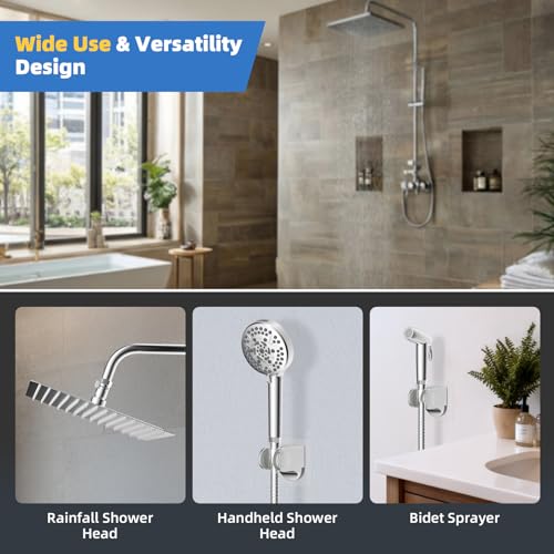 Hibbent All Metal 1 Pack Shower Head Flow Control Valve, G1/2 Brass Shut-off Valve with Metal Handle Lever, Shut OFF Water Flow Control Regulator for Handheld Shower, or Bidet Sprayer, Chrome - image 5