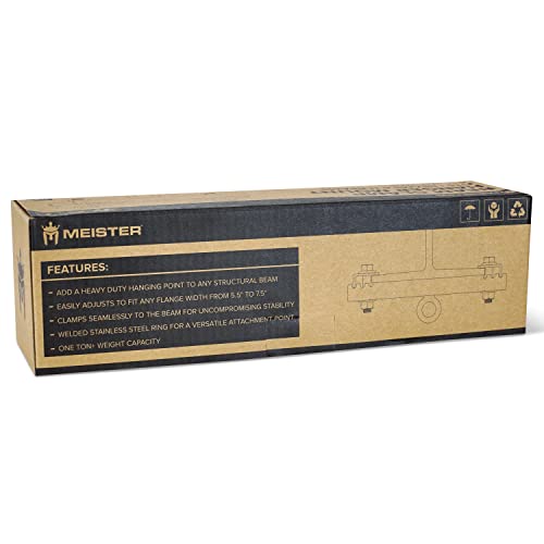 Meister Beam Clamp Hanger Mount for Boxing & MMA Heavy Bags, Suspension Straps & Ceiling Fixtures - Black - 5.5 - 7.5