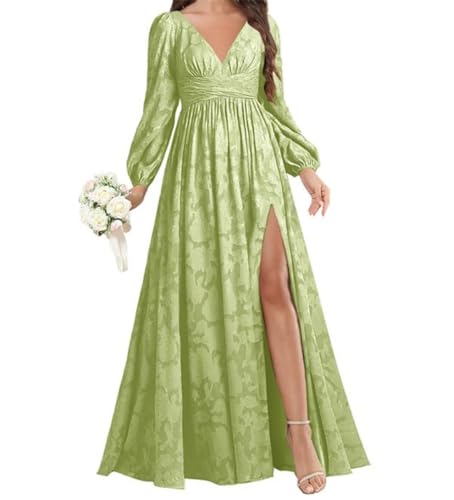 Robe de demoiselle d'honneur col en V à porter pour briller lors du bal de mariage