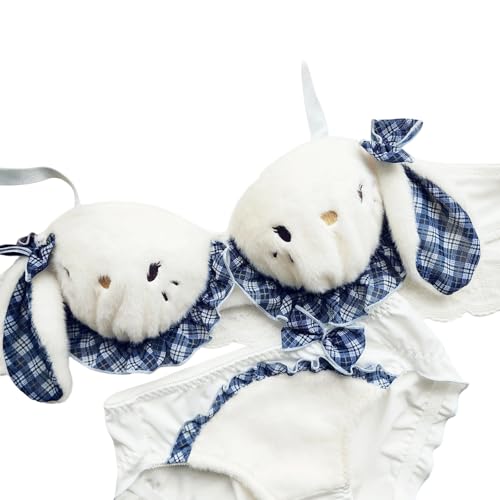 Lingerie japonaise en peluche à volants avec détails d'oreilles de lapin