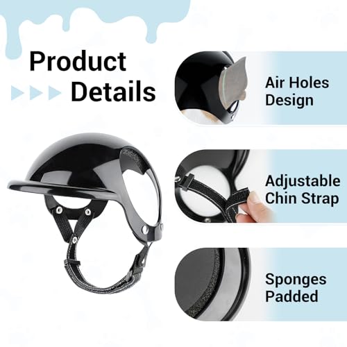 Lunettes de soleil pour petits chiens protection UV casque noir