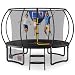 MERACH Trampolin Outdoor 305cm/366cm/427cm/488cm, Trampolin Sicherheitsnetz und Basketball, MaxLoad 150KG Bodentrampolin Outdoor Gartentrampolin