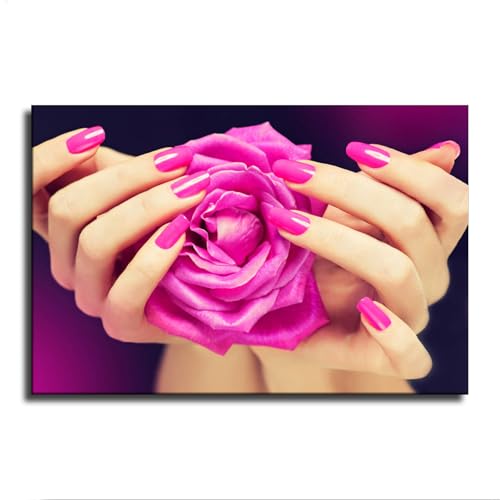 Fuchsia Pink Nail Art Poster - Manicure & Beauty Salon