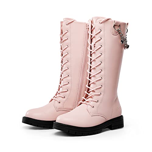 Dream Pairs Girls Riding Boots Knee High Side Zipper Mid Calf Shoes Sdbo2216K Pink Size 6 Big Kid #TOP3
