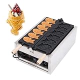 DYRABREST Taiyaki Fish Waffle Maker,Electric Commercial Fish Waffle Maker, 6Pcs Non-stick Stainless Steel Waffle Iron Baker Machine for Restaurant Cafe Snack Shop Food Stall