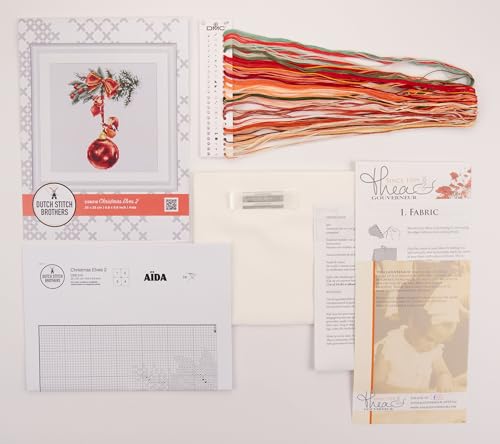 Image of DUTCH STITCH BROTHERS - Counted Cross Stitch Kit - DSB018A - Christmas Elves 2- Aida - 9,8 x 9,8 Inch - DIY for Adults