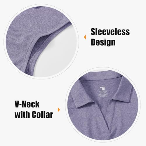Image of BGOWATU Women's Sleeveless Golf Polo Shirts Collared V Neck Tennis Tank Tops UPF 50+ Quick Dry Lightweight