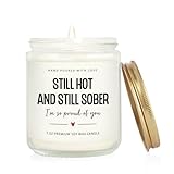 musaecoin Sobriety Gifts for Women Men, 1 Year 2 Year Sober Gifts, Best Sobriety Recovery Gift, Sober Celebration, Anniversary, Proud of You Presents for Her - Handmade Lavender Scented Candle 7oz