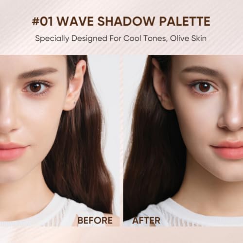 Image of JUDYDOLL Highlight & Contour Palette, All-in-One Matte Highlighter Contour Compact, Natural Brightening Finish for Cool Fair & Olive Skin (01 Wave Shadow Palette)