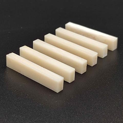 Vencetmat 6Pcs Unbleached Blank & Uncut Guitar Nut Pure Bone for Electric & Acoustic & Classical & Cigar Guitar, Mandolin, Banjo, Ukulele Part DIY Cover