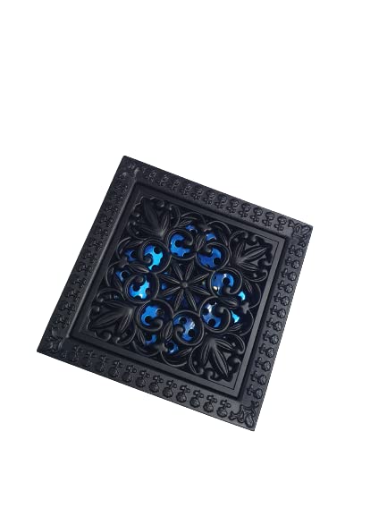 B Backline Brass Floor Drainer Bathroom Floor Water Drainer Bathroom Drain Grating with Anti-Foul Cockroach Trap 5 X 5 Inches (Black Matt 3)