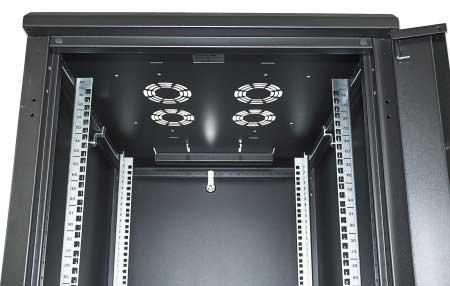 kab24® Netzwerkschrank Serverschrank Wandhehäuse Netzwerk Wandschrank Wandverteiler SOHO Schrank schwarz 19 Zoll 36 HE H:172,8 x B:80 x T:80cm