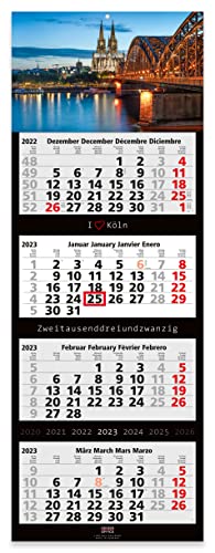 Geiger-Office Calendario de pared 2022 de 4 meses, formato grande, 33 x 90 cm, con atractivo diseño de Colonia Cover