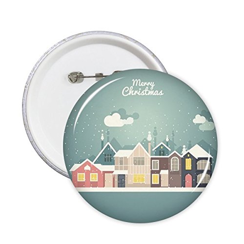 Maison de Noël badge rond de festival pour personnaliser vos tenues et sacs de fête