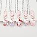 Upalupa 5PCS Cute Kitty Keychain, Kawaii Cat Bag Charms for Women Girls, Pink Resin Purse Bag Charms Key Ring