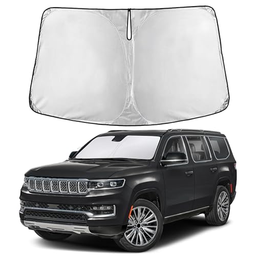 Image of EcoNour Windshield Sunshade Compatible for Jeep GrandWagoneer 2022-2024 2025 2026, Sun Visor for Front Windshield & Window Sun Shade Cover, UV Heat Blocker & Protector, Car Accessories