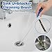 Ymapinc Shower Drain Cleaner Brush, 2 Pcs 18.11inch Shower Drain Clog Remover Tool for Hair Remover, Sink Cleaning Tool, Sink Brush, Plumbing Cleaning Tools for Kitchen & Bathroom