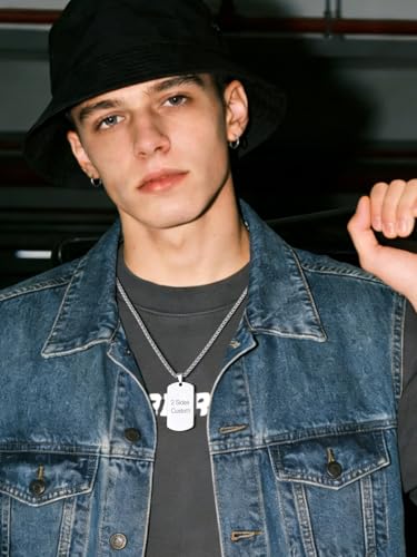 Supcare Individualisiert Herren Dog Tag Kette, Personalisiert Erkennungsmarke mit Gravur Option, Hypoallergen Medizinisches 316L-Stahl, Personalisierte Kette Herren für Vatertag und Weihnachten
